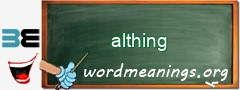 WordMeaning blackboard for althing